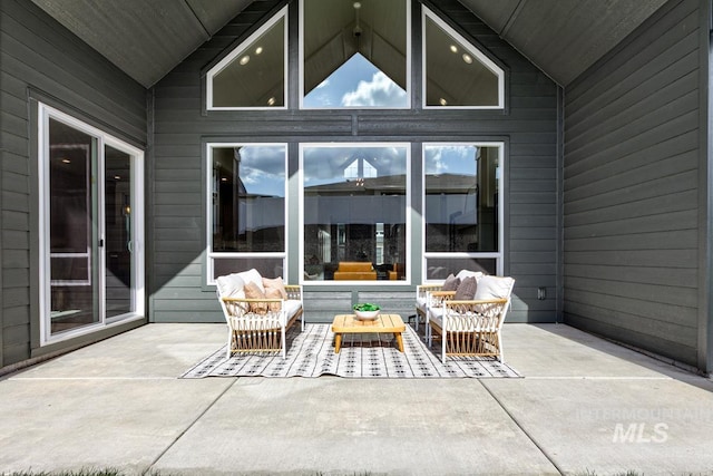 view of patio featuring an outdoor hangout area