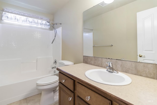 421 N David Frost St, Nampa, ID 83651 - bathroom featuring toilet, vanity, bathing tub / shower combination, and tile patterned floors