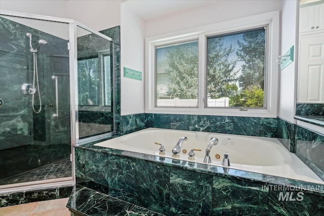 2368 SE 5th Way, Meridian, ID 83642 - bathroom with a marble finish shower and a bath