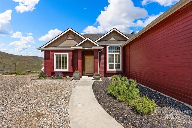 160 Summit Ridge Rd, Horseshoe Bend, ID 83629 - view of front of property with a mountain view and brick siding