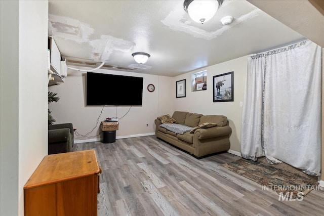 living room featuring light hardwood / wood-style flooring