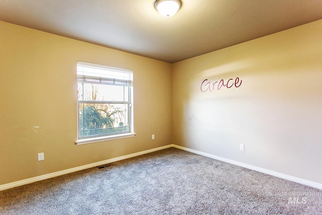 unfurnished room with carpet flooring