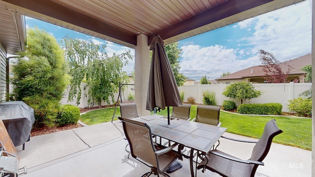 view of patio / terrace with a grill