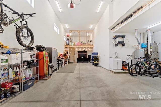 garage featuring a sink