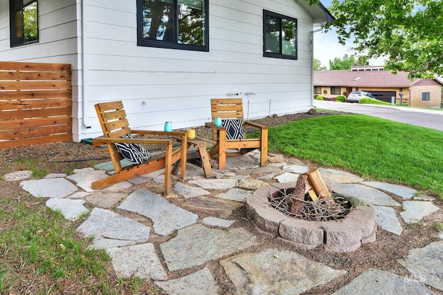 713 E Harcourt Rd, Boise, ID 83702 - view of patio / terrace with a fire pit