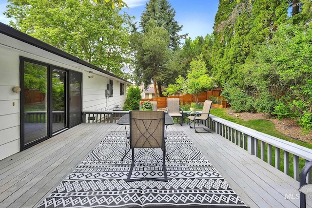 713 E Harcourt Rd, Boise, ID 83702 - wooden terrace with a fenced backyard