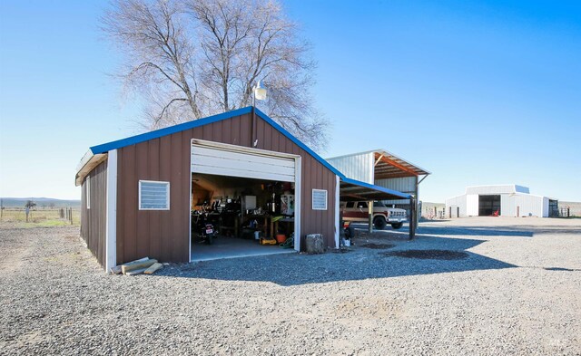 garage with a carport