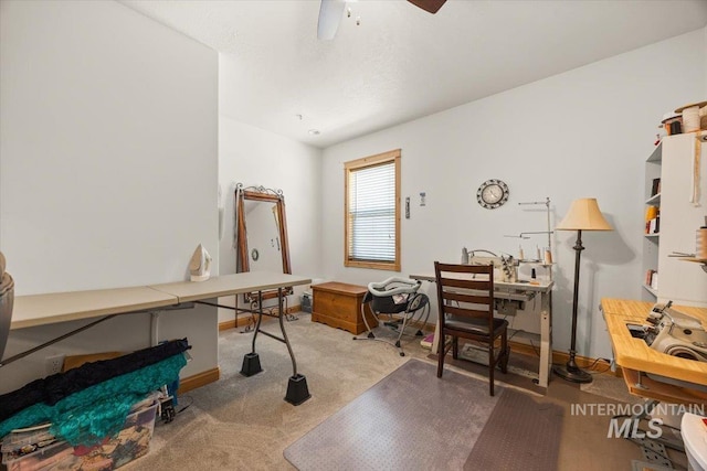 3415 Marble Front Rd, Caldwell, ID 83605 - carpeted home office with a ceiling fan