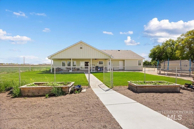 3415 Marble Front Rd, Caldwell, ID 83605 - rear view of property with a vegetable garden