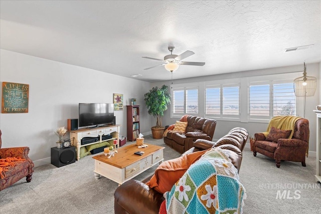 4071 S Twilight Rise Ave, Meridian, ID 83642 - living room with carpet flooring and ceiling fan