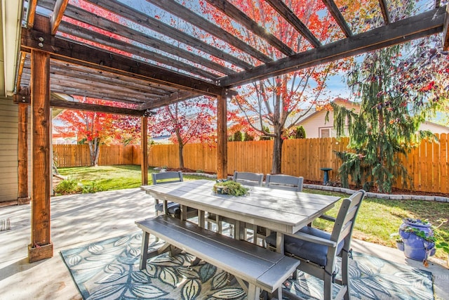 view of patio / terrace with a pergola