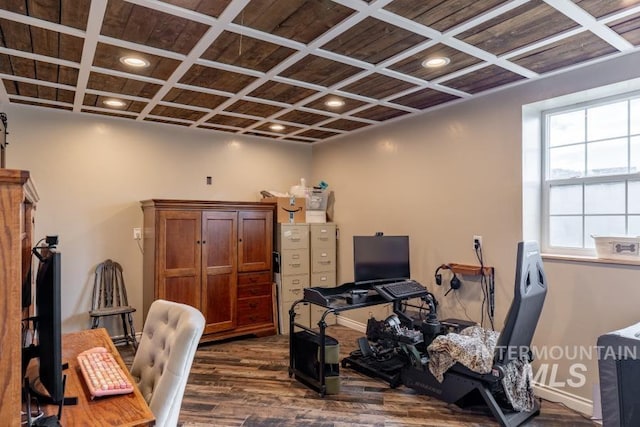 1027 Larkspur, Moscow, ID 83843 - office area featuring dark wood finished floors and baseboards