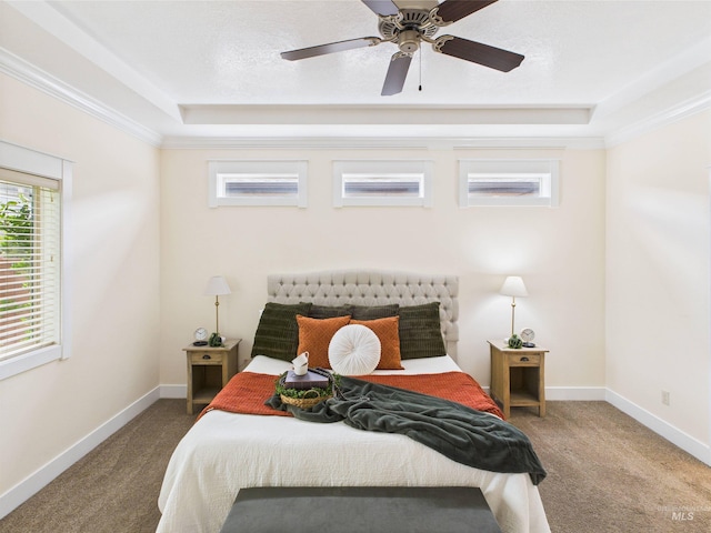 9389 W Wildbranch, Star, ID 83669 - carpeted bedroom featuring a raised ceiling, baseboards, and a ceiling fan