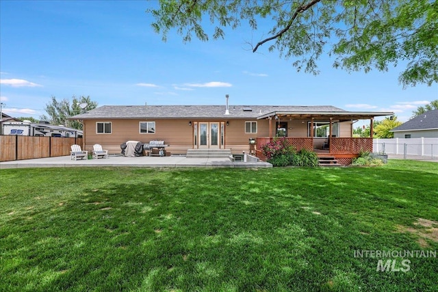 1011 Filer Ave W, Twin Falls, ID 83301 - rear view of property featuring a patio area, french doors, and a deck