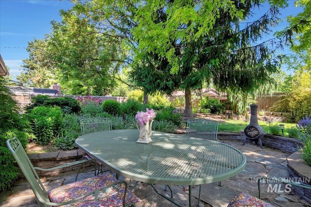 424 N Mobley Dr, Boise, ID 83712 - fenced backyard featuring outdoor dining space and a patio