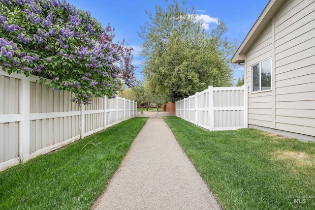 view of yard featuring fence