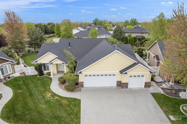 bird's eye view featuring a residential view
