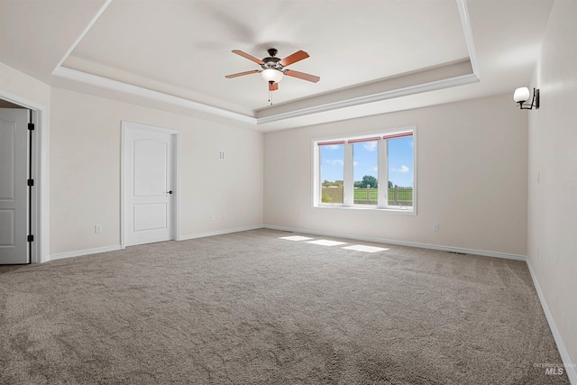 1041 Lupine Ln, Kimberly, ID 83341 - carpeted empty room featuring a tray ceiling and a ceiling fan