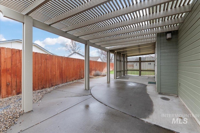 view of patio / terrace featuring a pergola