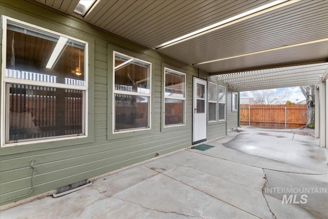 view of patio / terrace with a pergola