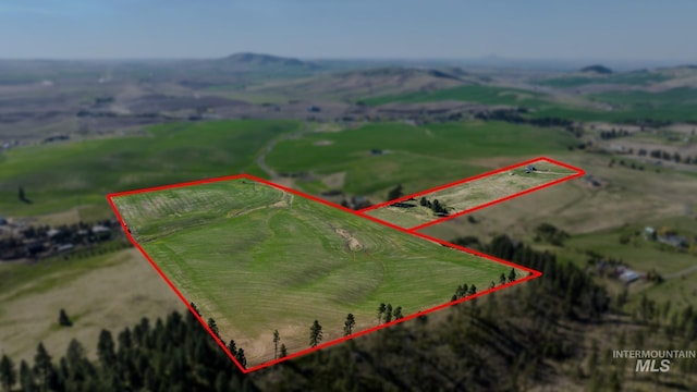 drone / aerial view with a mountain view