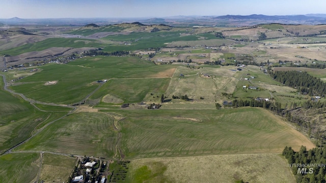 bird's eye view with a mountain view