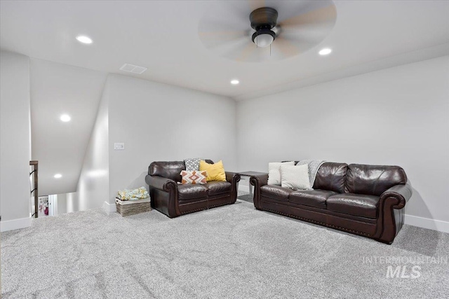 942 Paintbrush, Kimberly, ID 83341 - living area with carpet, ceiling fan, recessed lighting, and baseboards