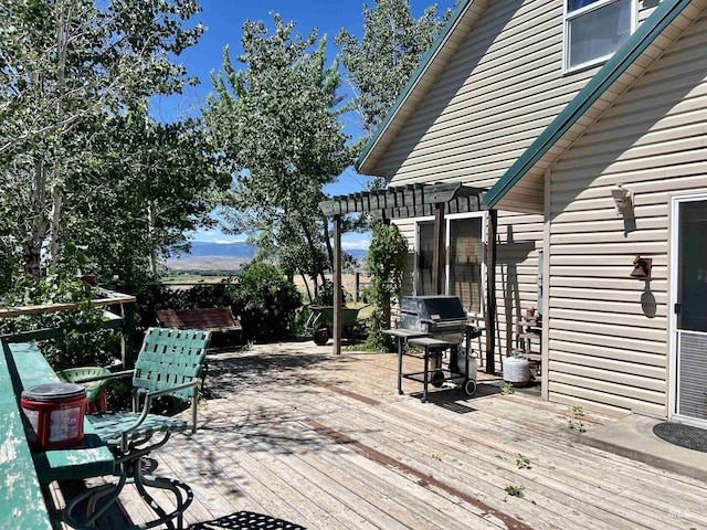 deck featuring a pergola