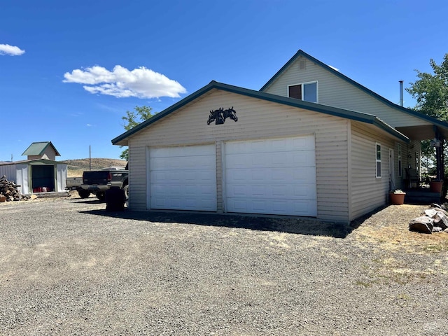 view of garage