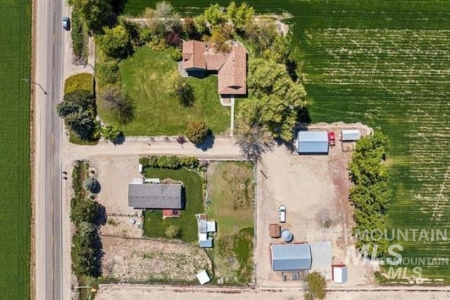 aerial view with a rural view