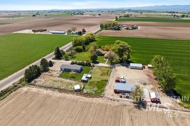 aerial view with a rural view