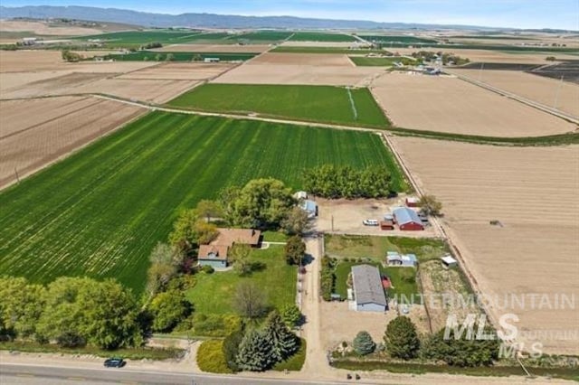 drone / aerial view with a rural view