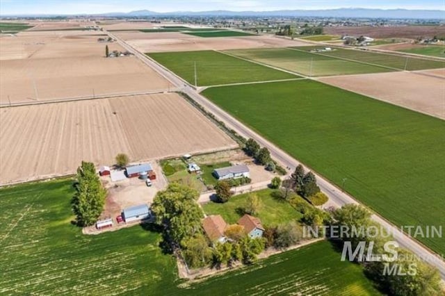 bird's eye view with a rural view