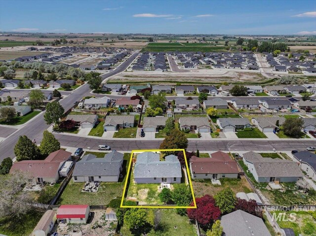 1471 Wrangler St, Twin Falls, ID 83301 - aerial perspective of suburban area with property parcel outlined