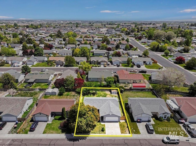 1471 Wrangler St, Twin Falls, ID 83301 - aerial view of residential area with property boundaries highlighted