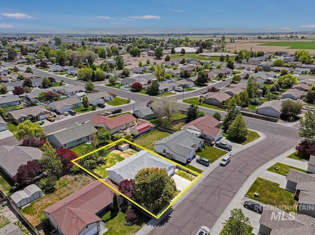 1471 Wrangler St, Twin Falls, ID 83301 - aerial perspective of suburban area featuring property parcel outlined