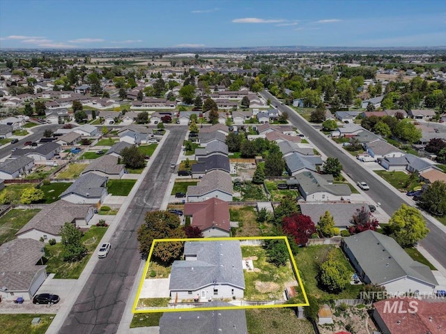 1471 Wrangler St, Twin Falls, ID 83301 - aerial view of residential area with property boundaries highlighted