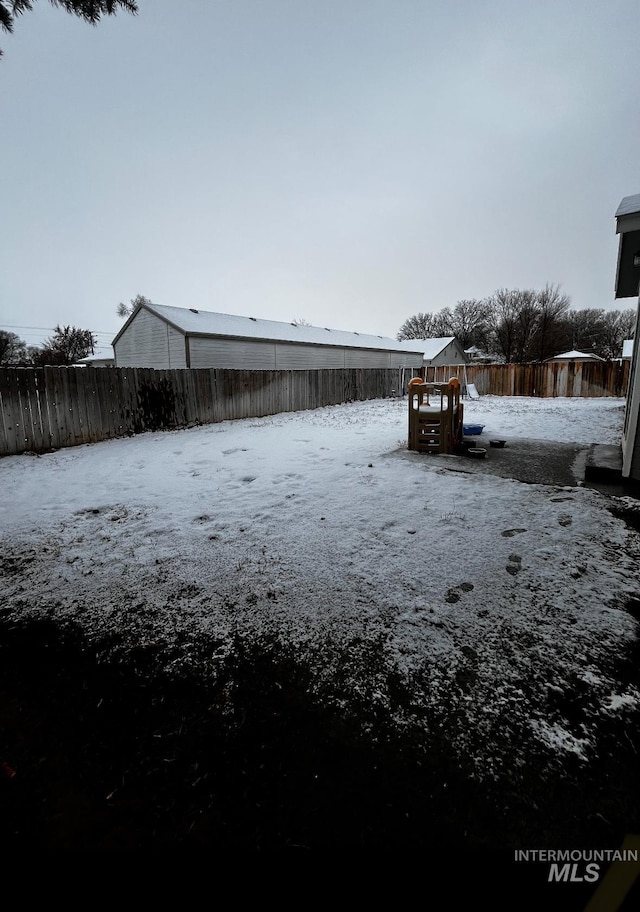 view of snowy yard