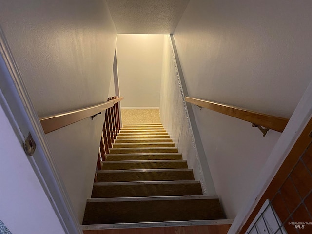 stairway with hardwood / wood-style floors