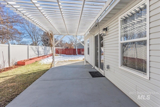 view of patio / terrace with a pergola