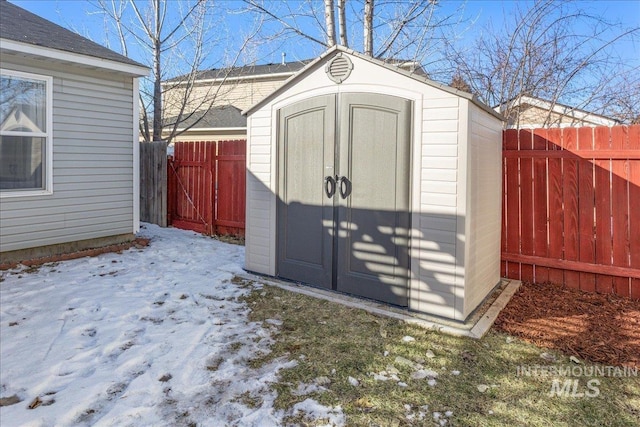 view of snow covered structure