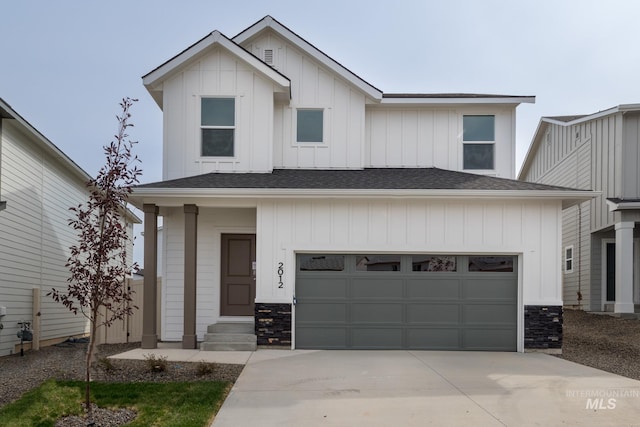 view of front of home with a garage