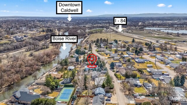22168 Rio Vista Dr, Caldwell, ID 83607 - bird's eye view featuring a mountain view and a residential view