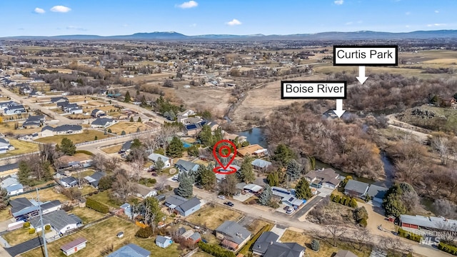 22168 Rio Vista Dr, Caldwell, ID 83607 - birds eye view of property featuring a mountain view and a residential view