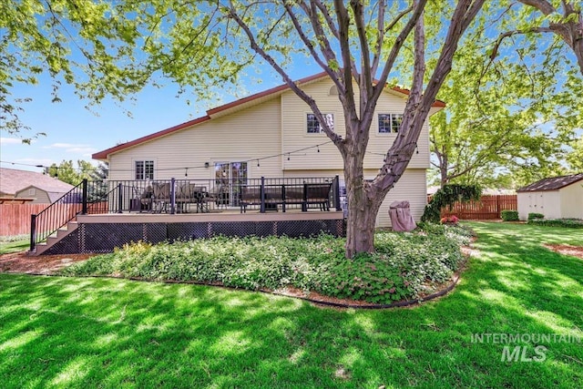 1037 Pahsimeroi Dr, Twin Falls, ID 83301 - rear view of property with a deck and stairs