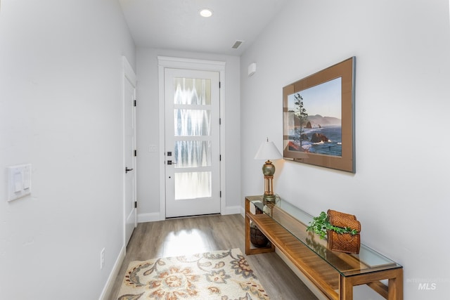 entryway featuring light wood-type flooring