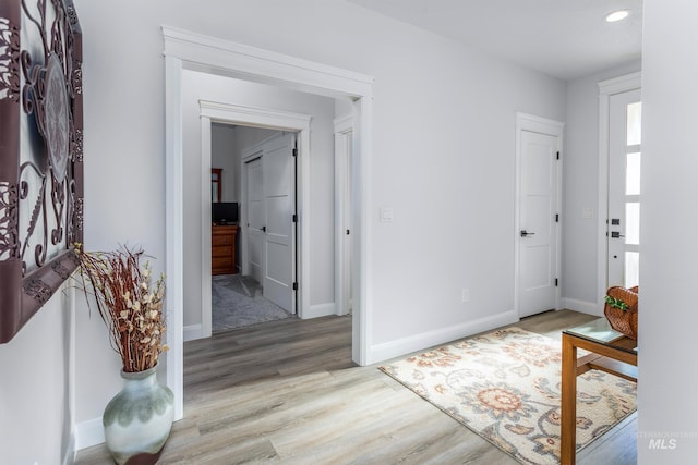 entrance foyer featuring light hardwood / wood-style floors