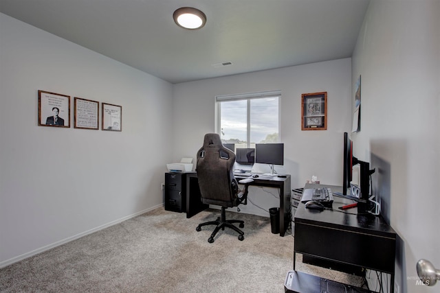 view of carpeted office