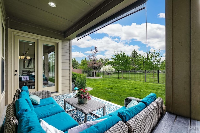 6859 N Topaz Jewel Pl, Meridian, ID 83646 - view of patio featuring outdoor lounge area