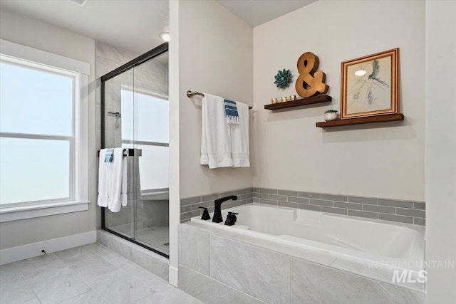 1867 W Wind Drift St, Meridian, ID 83646 - full bathroom with a stall shower and a garden tub
